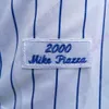 Mike Piazza Jersey 31 2000 2001 Vintage 2016 Hall Of Fame Patch Person Home Away Bianco Gessato Pullover Blu Nero Grigio Tutto Cucito