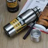 Thermos portatile in acciaio inossidabile di grande capacità Bicchiere isolato con bottiglia termica in corda Thermos stile militare 210913