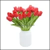 Fournitures de fête festives Couronnes de fleurs décoratives de jardin 30 pièces Pointe de fleur artificielle Blanc Rouge Jaune Pu Real Touch Faux conseils pour la maison Dec