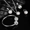 Jewelry Sets Luxury designer Bracelet African Metal Set Ball Fashion Indian Bridal Wedding Party Women Silver Plate Necklace Earring Ring