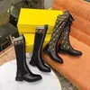 Toppkvalitetsdesigner Luxury F Letter Sticking Sexy Women039S Knee Boots Fashion Outdoor Socks Half Boot Ladies Flat Elastic Lac8737349