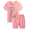 Cartoon Girls Pijamas Summer Sleepwear Cotton Shorts Children's Clothing for Boys Sets Toddle Pijama 210413