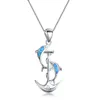 Кулон ожерелья очарование милый дельфин многоцветный цепь ожерелье анкер ювелирные изделия для женщин юбилей подарки