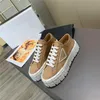 Designer Shoe Women Nylon Shoes Gabardine Canvas Sneakers Wheel Lady Trainers Loafers Platform Solid höjda sko med låda Hög 5A -kvalitet BFNQ