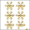 Salons de serviette des accessoires de d￩coration de table cuisine, barre ￠ manger jardin 6pcs Christmas Snowflake en forme de boucles de tissus de mariage Eve