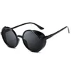 패션 라운드 선글라스 51mm 여자 남성 펑크 스타일 야외 미러 UV400 태양 안경 유니스퇴크를위한 고품질