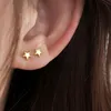 1pcs paslanmaz çelik mini saplama küpeler kalp yıldız ay çapraz kelebek sarmal sarmal kıkırdak tragus lob kulak piercing takı