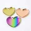 Heart Shape Mini Storage Dishes tobacco Dish Table Decoration jewelry plate Stainless steel RRE12505