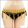 Jewelryindian Style 14K Gold Plated Metal Flower Belly Chains Dancing Summer Beach Sexig kropp Kvinnor Syckel Drop Delivery 2021 CBL48