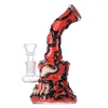 Uniqe Glass Bongs Halloween Style Hookahs 7 인치 미니 소형 오일 DAB 장비 비이커 샤워 헤드 Perc Percolator Eye Handcraft Wate Pipes 14mm 조인트 보울