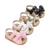 Infantil Bebé Sapatos Criança Flats Sandálias Premium Soft Borracha Sola Anti-Slip Summer Bow Wave Point Lace Primeiro Walker Tênis