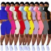 Designer 2021 Jumpsuits Mulheres Verão 2 Duas peças Outfits Tracksuits Vest Sem Mangas com Máscara Face Biker Shorts Casual Esportes Conjunto Jogar Roupas Moda