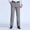 2020 novos homens casuais terno calças de algodão solto escritório de cintura alta calças retas moda negócio clássico calças homens mais tamanho 40 x0615