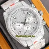 Eternity Klockor RRF Anpassad version 116509 116576 116519 SA7750 Kronografi Automatisk Silver Dial Iced Out Mens Watch 904L Steel Diamonds Case och armband 116599