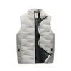 Men's Vests Puffer Vest Winter Warm Padded Waistcoat Glued Quilting Pure Color Jacket Stand Collar Outwear Male Clothes