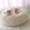 Super Soft Pet Bed Kennel Dog Round Cat Winter Warm Sleeping Bag Long Plush Puppy Cushion Mat Portable Supplies Accessories 211025