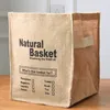 Storage Bags Folding Jute Box Large Capacity Laundry Basket Dirty Clothes Toy Portable Children's Cloth Bucket