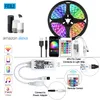 TV LED Light Pasek 16,4 stóp LED LED LIDY FO Z BLUETOOTH App Control Sync Sync Muzyka USB Zasilanie 5050 RGB Oświetlenie odchylenia do monitorowania Pokój Crestech