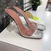 2021 Estilo Estilo Transparente PVC Crystal Clear Showed Mulheres Chinelos Fashion High Saltos Femininos Mulas Femininas Slides Sandálias de Verão Sapatos K78