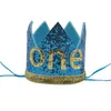 Parti Şapkaları 1 PCS 1. 2. 3. Glitter Crown Head Band Mutlu Yıllar 1 2 3 Yıl Bebek Duş Çocukları Dekorasyon Hat2538213