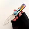 Beperkte aangepaste versie Chris Reeve Messen Inkosi Kleurrijke TC4 Titanium Handvat Damascus Folding Mes Perfect Pocket EDC Outdoor Tactische Camping Hunting Tools