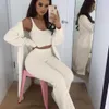 TRACKSUIT KVINNOR TWO PIOD KNITED SET WINTER 2 PIECE SETS OUTFITS SEXY SWEATSUITS Ropa de Mujer kläder sum2652a 210712