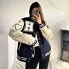 Varsity Ceket Erkek ve Kadın Kürklü Mektuplar Nakış Hip Hop Beyzbol Mont Harajuku Bombacı Unisex Boyut Giyim 211214