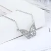 Edelstahl Schmuck Halskette Schmetterling Anhänger Zirkon Koreanische Mode Partei Zubehör Hohe Qualität 509