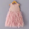 Urso líder meninas flores verão vestido casual bebê floral babados trajes crianças princesa festa vestido feriado praia vestidos 210708