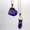 Geverfd genezing steen Crystal Druzy ketting roze geel rozenkwarts chakras hanger voor geschenk sieraden