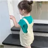 夏のデニムオーバーオールズジーンズの女の子のジャンプスーツ子供の短い男の子服女の子の子供210528