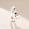 Fedi nuziali con ciondolo ad anello a cuore in argento sterling 925 Scatola originale per lucchetto a forma di cuore Pandora Set di gioielli di design di lusso da donna