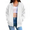Brown Zip Up Hoodie Vintage Sweatshirt Overdimensionerad jacka Coat Y2K Eesthetic Pockets Långärm Huven Toppar Vinterkläder 211220
