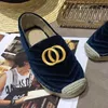 Designer klassieke dame platform vissersschoenen luxe Platte dames Stro bodem casual bootschoen Metalen gesp 100% leer Dames Lazy Loafers maat 35-39-40-41 Met doos