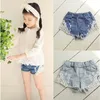 Sommarflicka korta barn denim shorts spets för tjejer barnkläder 210515