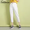 TATARIA Harem suelto mujeres jeans mujeres vintage novios de mujer moda jean femme cintura alta amabilidad lápiz pantalones 210514