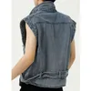 Menswear|Summer New Products Korean Big Contour Simple Denim Jacket Men's Trendy Old Denim Workwear Vest X0710