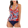 Hög midja baddräkt sexig bikinis kvinnor baddräkt vintage bikini set ruffle baddräkt tankini topp Biquini plus storlek 210604