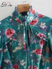 H.SA Kvinnors Kläder Blommigtryck Vintage Framknapp Chiffonskjorta Enkel Daily Vestidos Kvinna Klänning 210417