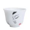 Copo de saquê de porcelana de porcelana de porcelana criativa Buda de chá chinês Teaware Copo branco Drinkwares Decoration Craugens