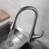 Grifos de cocina Grifo de cocina extraíble de una sola manija de plata Manija de un solo orificio Giratorio Grifo mezclador de agua de 360 grados Grifo mezclador 866001 210719