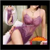 Femmes en gros plus la taille XXL S 6XL violet noir bleu maille pure nuit robe de chambre sexy longue chemise de nuit vêtements de nuit nuisette lingerie L Kwsr4