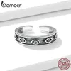 Vintage 925 Sterling Silber Schutzring Mehrere dämonische Augen weit offen Damen fein verstellbarer Schmuck BSR193 211217