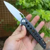 1Pcs Top Quality Ball Bearing Flipper Folding Knife D2 Satin Blade Carbon Fiber + Steel Sheet Handle Outdoor EDC Pocket Knives