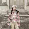 Winterjacke Frauen Herbst Plaid Koreanische Version des Wollmantels Verdickung Gerade Große Größe Frau Mäntel 210529