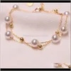 Pärlor, strängar armband smycken droppleverans 2021 modekedja armband dubbel justerbara pärlor braslet vänskap Brazalete Valentines D