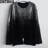 Golden Sliver Womens Knitwear Jumpers Women Oversized Sweaters Strikkad Pullover Loose Woman Sweater Spring Sueter Mujer 210527