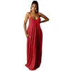 Été Femmes Maxi Étage Longueur Robe Une Pièce Robes S-3XL Sans Manches Gallus Vêtements Haute Qualité Mince Élégant De Luxe Clubwear