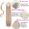 Mtmei Long Straight Clip In Extension Wrap Around Ponytail Synthetic Fake Pony Tail Hairpiece Wavy For Women