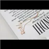 Wisior wisiorki Biżuteria Dostawa 2021 10pcs złota sier Dainty Dainty Word Small Stamped Word Początkowy naszyjnik Prosty miłość alfabeta
